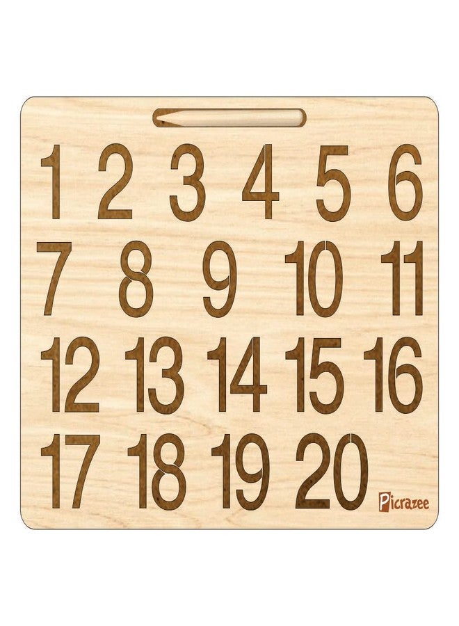 PICRAZEE لوحة تتبع خشبية تعليمية للأطفال من بيكرازي | ألواح لتعليم الكتابة اليدوية والأرقام للأطفال - Image 1